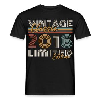 2016 Vintage Rétro Cadeau d’anniversaire - T-shirt homme - noir - Devant - AI Model Male 178 light (178cm)