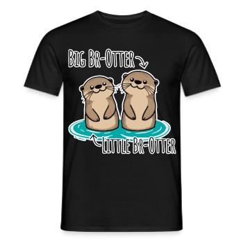 Niedliche Otter Brüder für große und kleine Brüder - Männer T-Shirt - Schwarz - Vorne - AI Model Male 178 light (178cm)