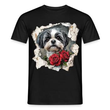 Shih Tzu - Männer T-Shirt - Schwarz - Vorne - AI Model Male 178 light (178cm)