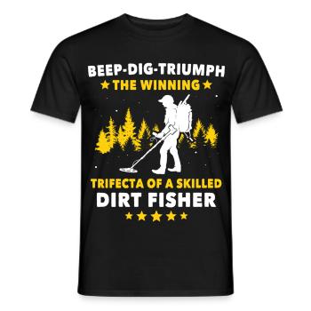 Dirt Fishing Sondelgänger - Männer T-Shirt - Schwarz - Vorne - AI Model Male 178 light (178cm)