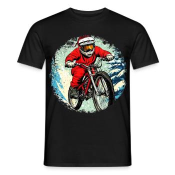 Weihnachten Biker / Mountainbike - Männer T-Shirt - Schwarz - Vorne - AI Model Male 178 light (178cm)