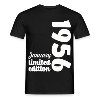 Anniversaire Janvier 1956 Limited Edition Cadeau - T-shirt homme - noir - Devant - AI Model Male 178 light (178cm)