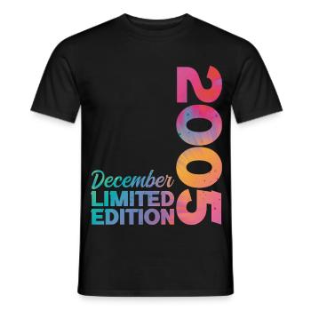 Anniversaire Décembre 2005 Né en Décembre Cadeau - T-shirt homme - noir - Devant - AI Model Male 178 light (178cm)
