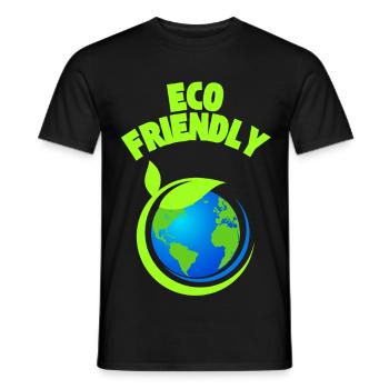 Eco Leaf Earth Graphic - Men's T-Shirt - black - Front - AI Model Male 178 light (178cm)