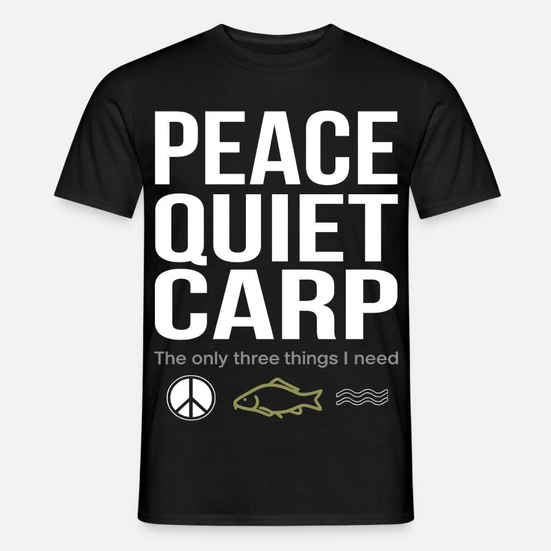 Frieden Ruhe Karpfen Angeln Spaß - Männer T-Shirt - Schwarz