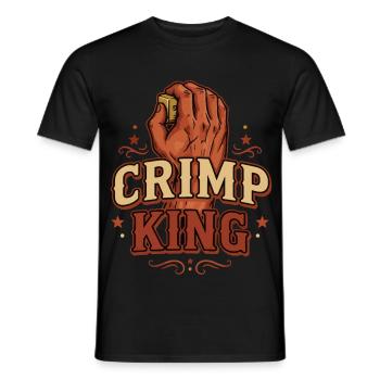 Crimp King Rock Climbing Bouldering Fun - Men's T-Shirt - black - Front - AI Model Male 178 light (178cm)