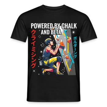 Angetrieben von Chalk- und Beta-Kletterdesign - Männer T-Shirt - Schwarz - Vorne - AI Model Male 178 light (178cm)