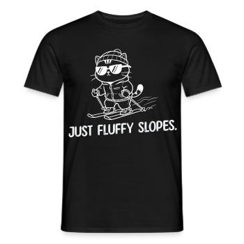 Just Fluffy Slopes - Ski Humor - Männer T-Shirt - Schwarz - Vorne - AI Model Male 178 light (178cm)