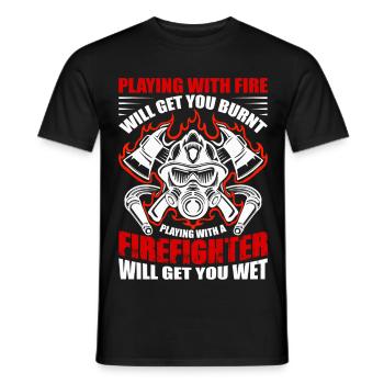 Fire brigade - Men's T-Shirt - black - Front - AI Model Male 178 light (178cm)