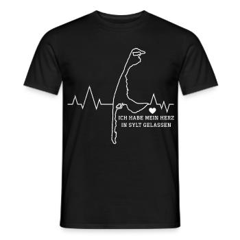 Nordsee ICH HABE MEINE HERZ IN SYLT GELASSEN - Männer T-Shirt - Schwarz - Vorne - AI Model Male 178 light (178cm)
