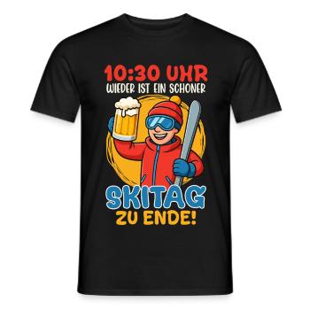Apres-Ski 10.30 UHR SKITAG ZU ENDE Lustiges - Männer T-Shirt - Schwarz - Vorne - AI Model Male 178 light (178cm)