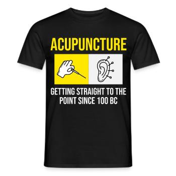 L'acupuncture : aller droit au but - T-shirt homme - noir - Devant - AI Model Male 178 light (178cm)