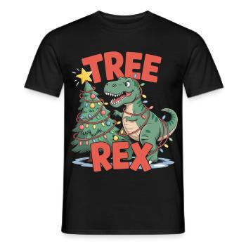 Tree-Rex Motiv für Kinder & Erwachsene - Männer T-Shirt - Schwarz - Vorne - AI Model Male 178 light (178cm)