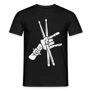 Schlagzeug Drummer Herren Jungen Schlagzeuger - Männer T-Shirt - Schwarz - Vorne - AI Model Male 178 light (178cm)