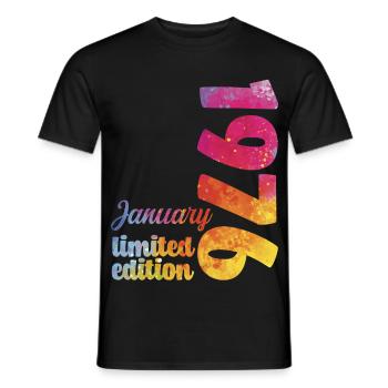 Cadeau D'anniversaire Janvier 1976 Anniversaire  - T-shirt homme - noir - Devant - AI Model Male 178 light (178cm)