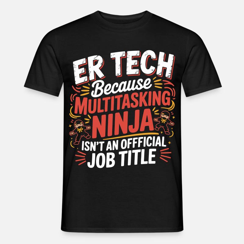 Tech Ninja: Multitasking Humor - Men's T-shirt - black
