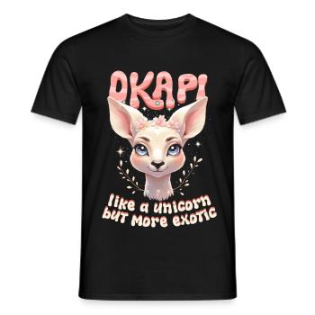 Okapi als een eenhoorn, maar exotischer - Heren T-shirt - zwart - Voor - AI Model Male 178 light (178cm)