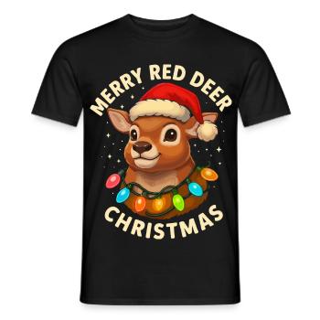 Cerfs pour chasseurs de Noël Cadeaux de cerfs - T-shirt homme - noir - Devant - AI Model Male 178 light (178cm)