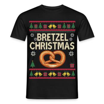 Cadeau drôle de boulanger de Noël Bretzel - T-shirt homme - noir - Devant - AI Model Male 178 light (178cm)