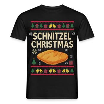Schnitzel Christmas Xmas Funny Gift Sweet - Men's T-Shirt - black - Front - AI Model Male 178 light (178cm)