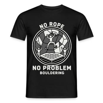 Kein Seil kein Problem Bouldering Klettern - Männer T-Shirt - Schwarz - Vorne - AI Model Male 178 light (178cm)