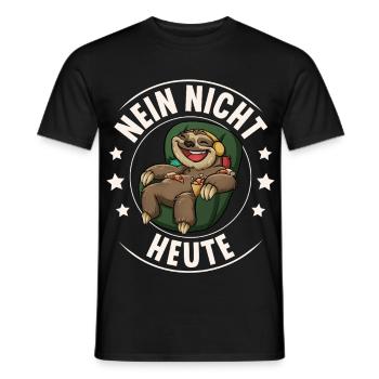 Sloth No Not Today - Men's T-Shirt - black - Front - AI Model Male 178 light (178cm)