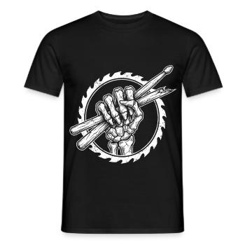 Skeleton hand with drumsticks - Men's T-Shirt - black - Front - AI Model Male 178 light (178cm)