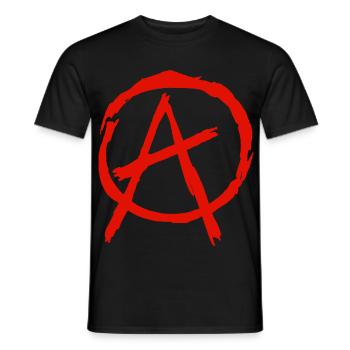 Symbole de l’anarchie en cercle - rouge - T-shirt homme - noir - Devant - AI Model Male 178 light (178cm)