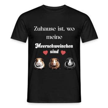 Zuhause ist wo Meerschweinchen sind - Männer T-Shirt - Schwarz - Vorne - AI Model Male 178 light (178cm)