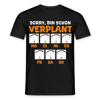 Vol en parapente DÉSOLÉ, JE SUIS DÉJÀ PROGRAMMÉ Drôle - T-shirt homme - noir - Devant - AI Model Male 178 light (178cm)