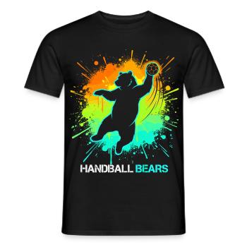 Handball Bär Kinder Sport Tier Handballer Motiv - Männer T-Shirt - Schwarz - Vorne - AI Model Male 178 light (178cm)