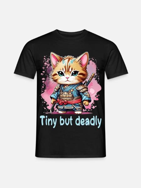 Japanese Kawaii Ninja Cat - Men's T-Shirt - black
