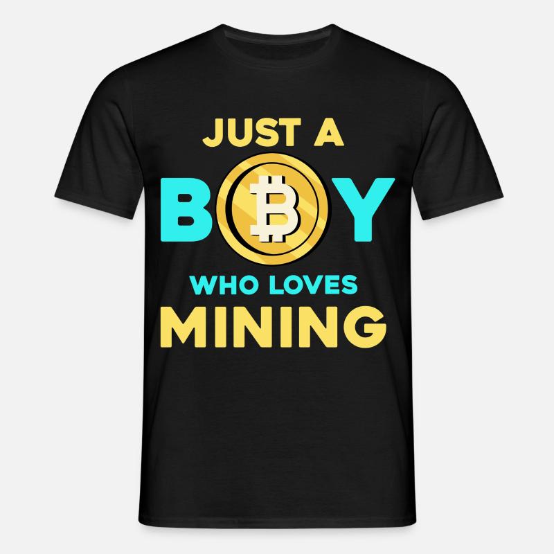 Krypto Mining Junge – Bitcoin Leidenschaft - Männer T-Shirt - Schwarz