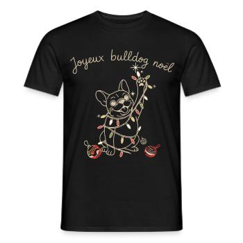 BULLDOG NOEL - Men's T-Shirt - black - Front - AI Model Male 178 light (178cm)