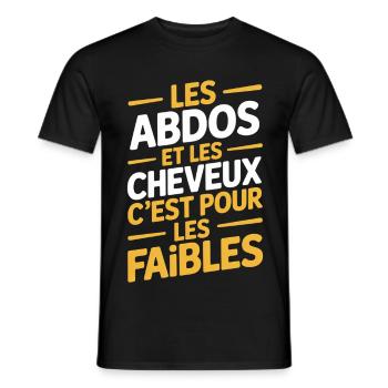 Abs Hair for the Weak - Bald Big Belly - Men's T-Shirt - black - Front - AI Model Male 178 light (178cm)