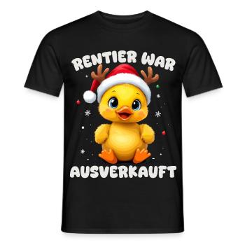 Renne était complet, Canard Noël - T-shirt homme - noir - Devant - AI Model Male 178 light (178cm)
