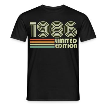 Cadeau d’anniversaire vintage rétro 1986 1986 - T-shirt homme - noir - Devant - AI Model Male 178 light (178cm)