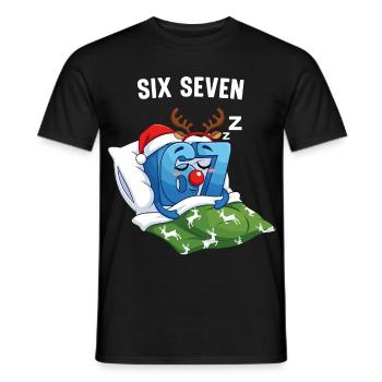 67 Six Seven Memes Christmas Pajamas - Men's T-Shirt - black - Front - AI Model Male 178 light (178cm)