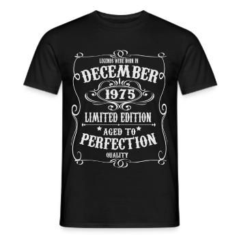 Legends-were-born-in-December-1975 - Men's T-Shirt - black - Front - AI Model Male 178 light (178cm)