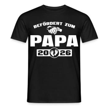 Baby Shower promu au rang de papa 2026 - T-shirt homme - noir - Devant - AI Model Male 178 light (178cm)