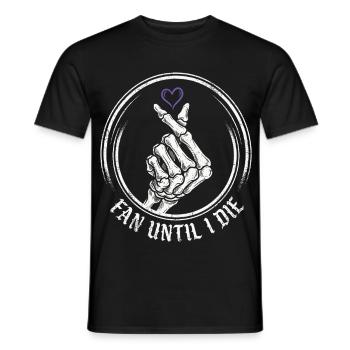 Fan until I Die – Skeleton Heart - Männer T-Shirt - Schwarz - Vorne - AI Model Male 178 light (178cm)