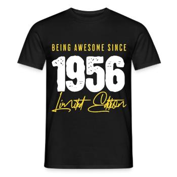 70 ans depuis 1956 - T-shirt homme - noir - Devant - AI Model Male 178 light (178cm)