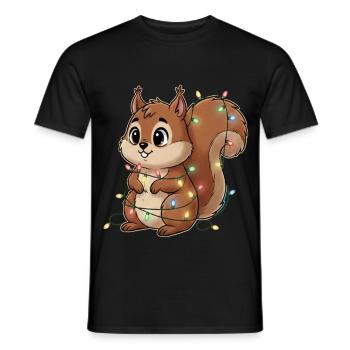 Squirrel hung with lights - Men's T-Shirt - black - Front - AI Model Male 178 light (178cm)