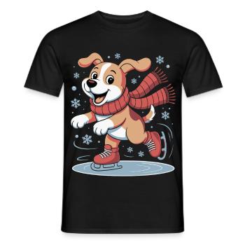 Plaisir de patinage en hiver - T-shirt homme - noir - Devant - AI Model Male 178 light (178cm)