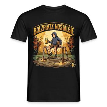 Bolzplatz Nostalgie-Hoodie - Männer T-Shirt - Schwarz - Vorne - AI Model Male 178 light (178cm)