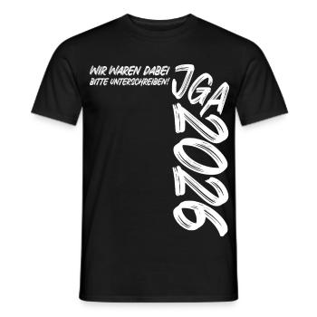 JGA 2026 - Wir waren dabei - Bitte unterschreiben! - Männer T-Shirt - Schwarz - Vorne - AI Model Male 178 light (178cm)