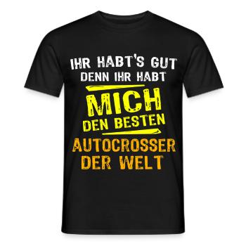 Autocrosser Gift - Men's T-Shirt - black - Front - AI Model Male 178 light (178cm)