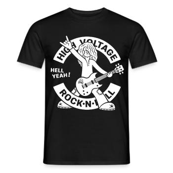 High Voltage Rock'n'Roll-Gitarrist - Männer T-Shirt - Schwarz - Vorne - AI Model Male 178 light (178cm)