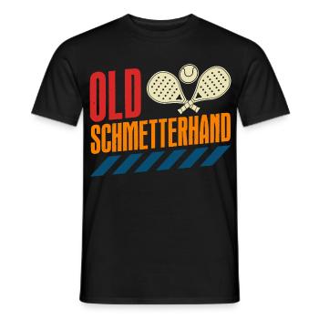 Padel Sport OLD SCHMETTERHAND Funny - Men's T-Shirt - black - Front - AI Model Male 178 light (178cm)
