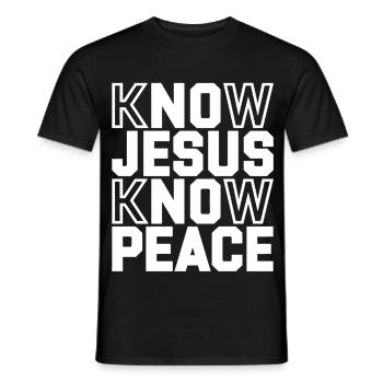 Know Jesus Know Peace - Männer T-Shirt - Schwarz - Vorne - AI Model Male 178 light (178cm)